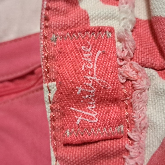 P6 Thirty-One Pink Mod Dot Retro Metro Fold Over Tote Large Pockets Spacious - Picture 7 of 10